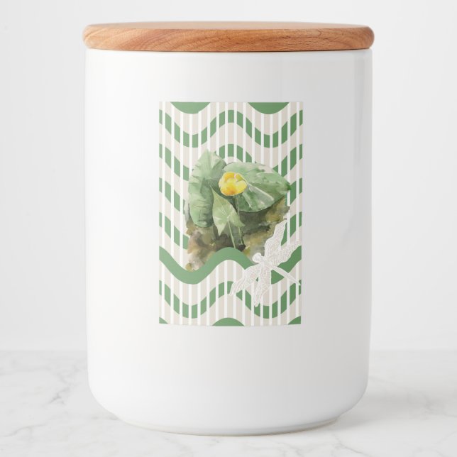 Vatten lilies mönster mat etikett (Framsida)