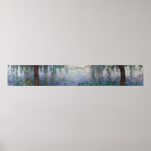 Vatten Lilies - morgon med Willows, Monet Poster