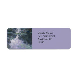 Vatten Lilies (Nympheas) Claude Monet Returadress Etikett