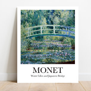 Vatten Lilies och japansk bro av Claude Monet Poster