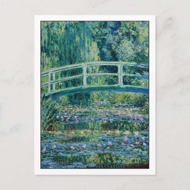 Vatten Lilies och japansk bro av Monet Vykort (Framsida)