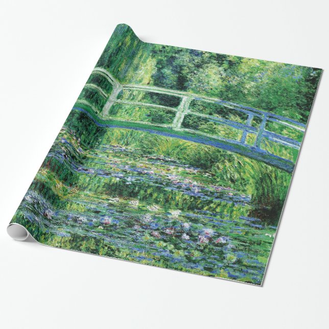 Vatten Lilies och japanska bron, Claude Monet Presentpapper (Utrullad)