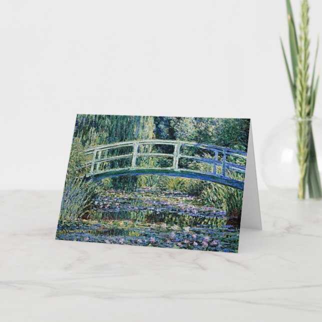 "Vatten Lilies och japanska bron" Tack Kort (Framsida)