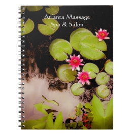 Vatten lilies och koipond anteckningsbok med spiral