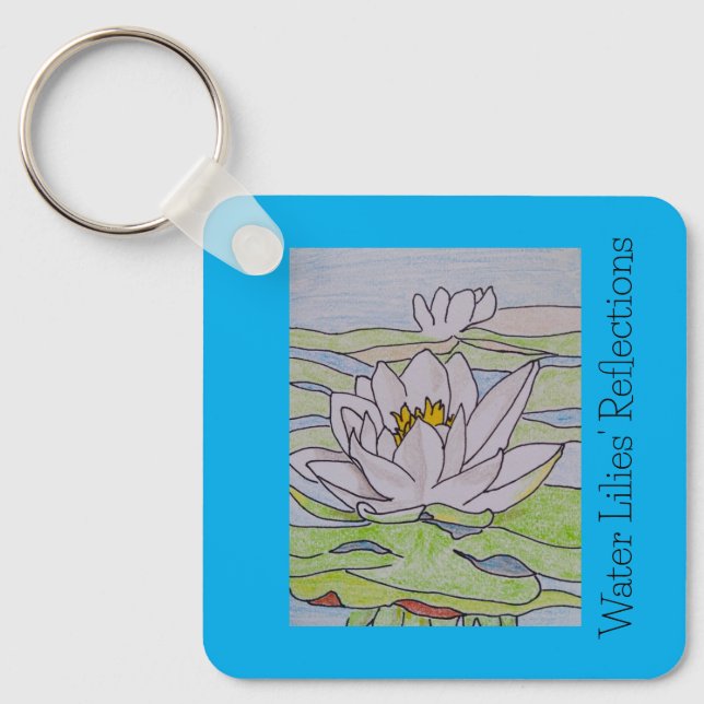 Vatten Lilies reflektioner Nyckelring (Framsida)