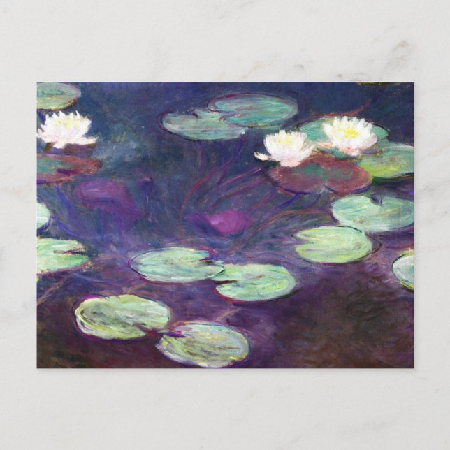 Vatten Lilies, Rosa, 1897-99 Claude Monet coola, g Vykort (Framsida)
