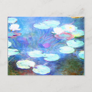 Vatten Lilies, Rosa - Vackert konst av Claude Mone Vykort