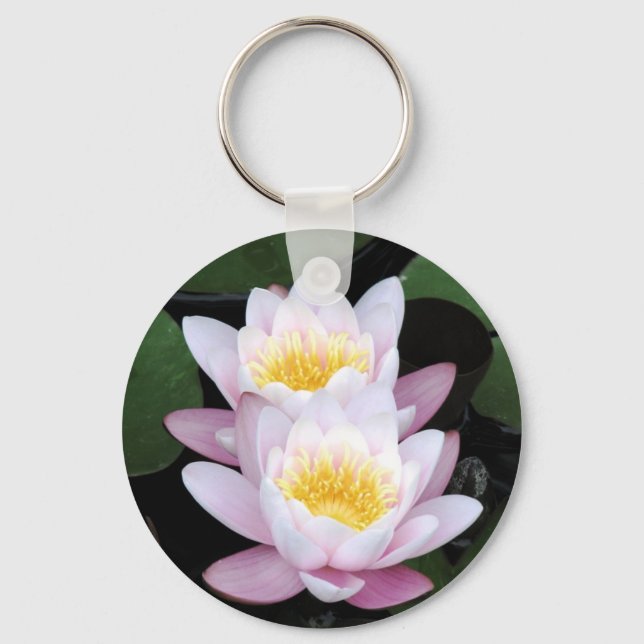 Vatten Lilies Round Keychain Nyckelring (Framsida)
