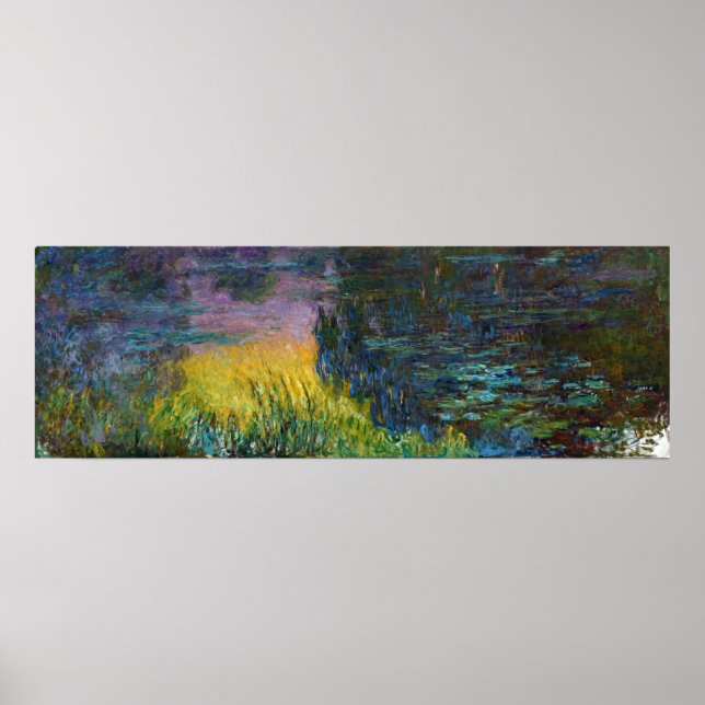 Vatten Lilies - Setting Sol, Claude Monet, 1916 Poster (Framsidan)