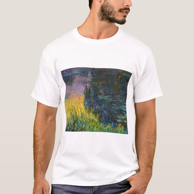 Vatten Lilies - Setting Sol, Claude Monet, 1916 T Shirt (Framsida)