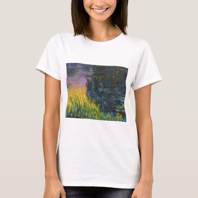 Vatten Lilies - Setting Sol, Claude Monet, 1916 T Shirt (Framsida)