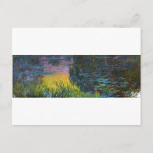 Vatten Lilies - Setting Sol, Claude Monet, 1916 Vykort