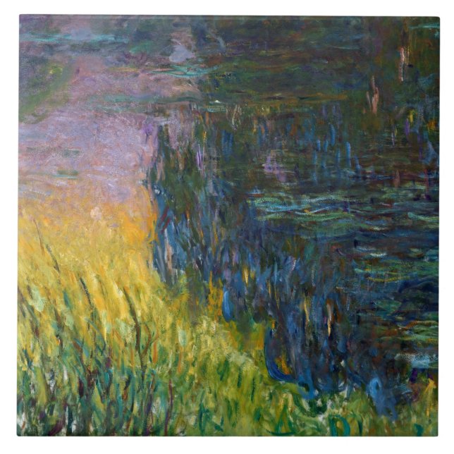 Vatten Lilies - Setting Sol, Claude Monet Kakelplatta (Framsidan)