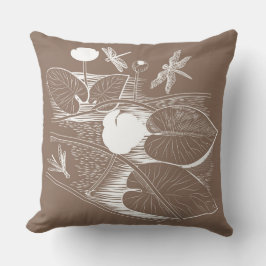 Vatten-liljegravering Kudde