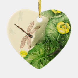 vatten-liljets vattenfärg julgransprydnad keramik