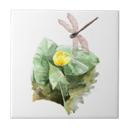 vatten-liljets vattenfärg kakelplatta