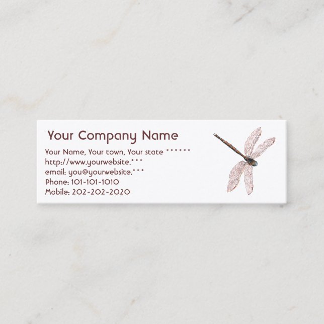 vatten-liljets vattenfärg mini visitkort (Framsida)