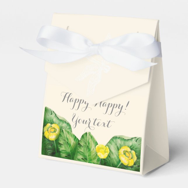 vatten-liljets vattenfärg presentaskar (Framsidan Sidan)