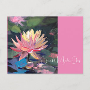 Vatten Lillie , rosa Blomme Vykort
