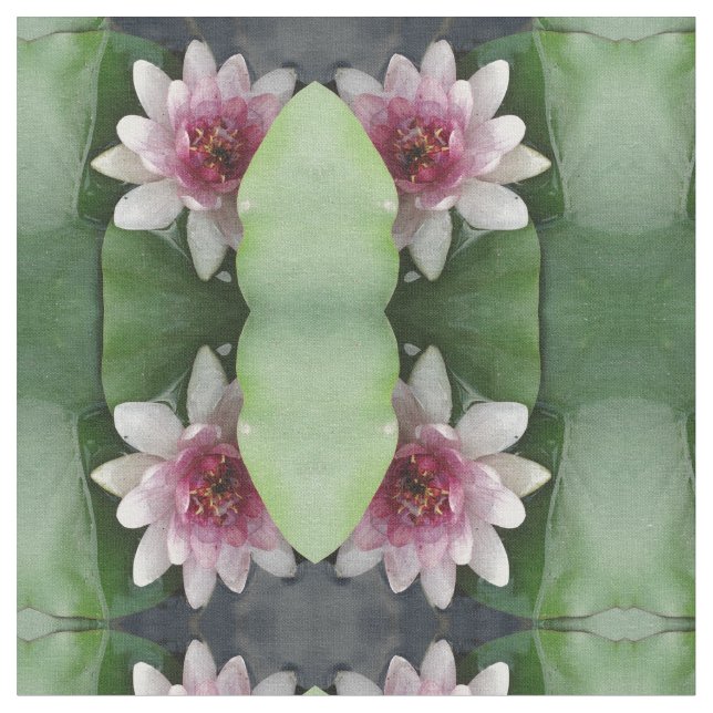 Vatten Lillies Fabric Tyg (Närbild)