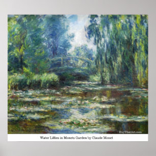Vatten Lillies in Monets Garden by Claude Monet Poster