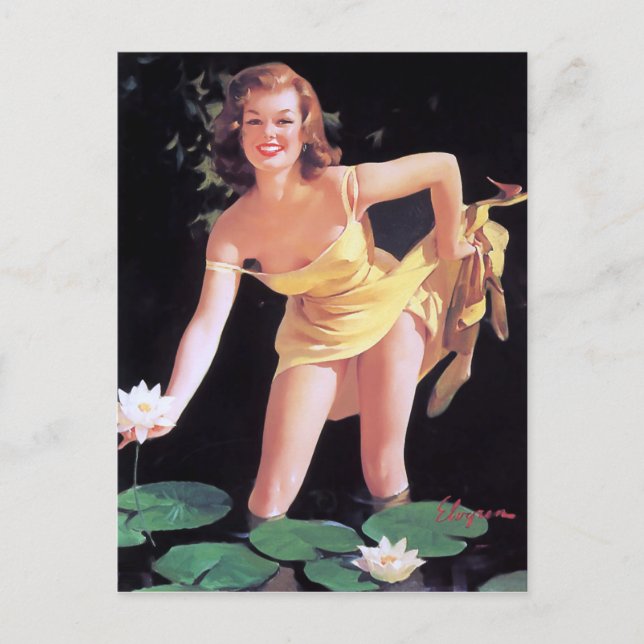 Vatten Lillies Pin Up Vykort (Framsida)