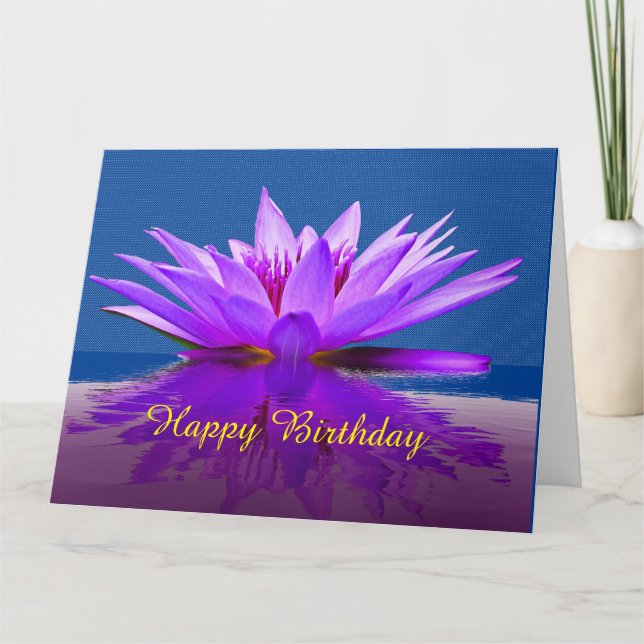 Vatten Lilly Birthday Card Kort (Framsida)