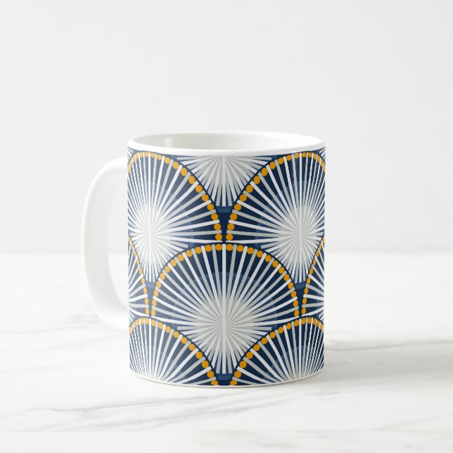 Vatten Lily Art Deco Kaffemugg (Framsida vänster)