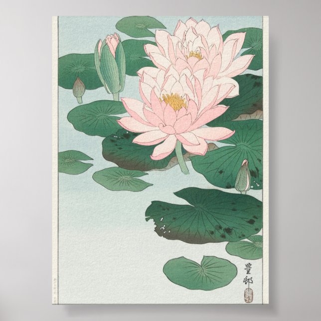 Vatten Lily av Ohara Koson (1920-1930) Poster (Framsidan)