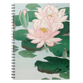 Vatten Lily av Ohara Koson, Blommigt Japansk konst Anteckningsbok
