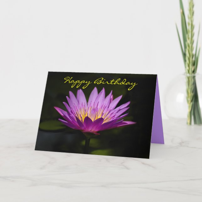 Vatten Lily Birthday Card Kort (Framsida)