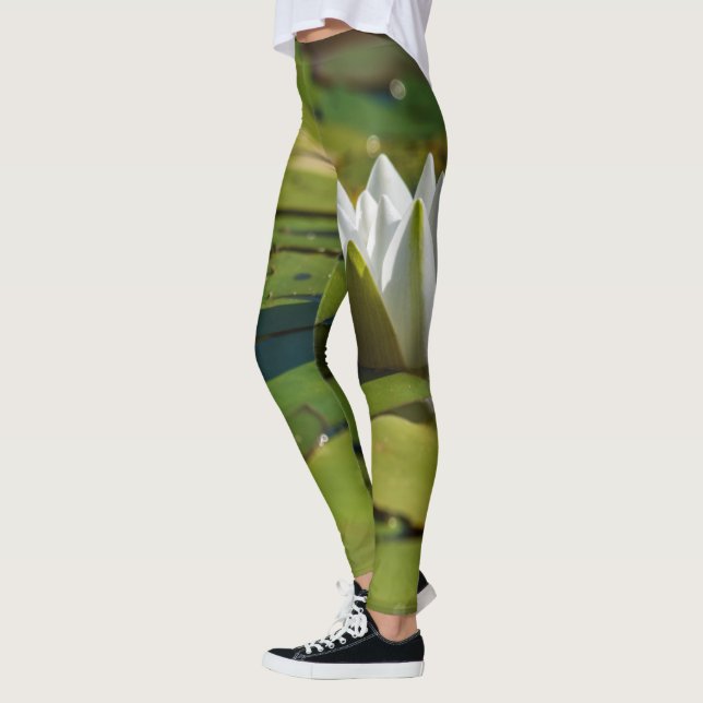 Vatten Lily Blommar Leggings (Vänster)