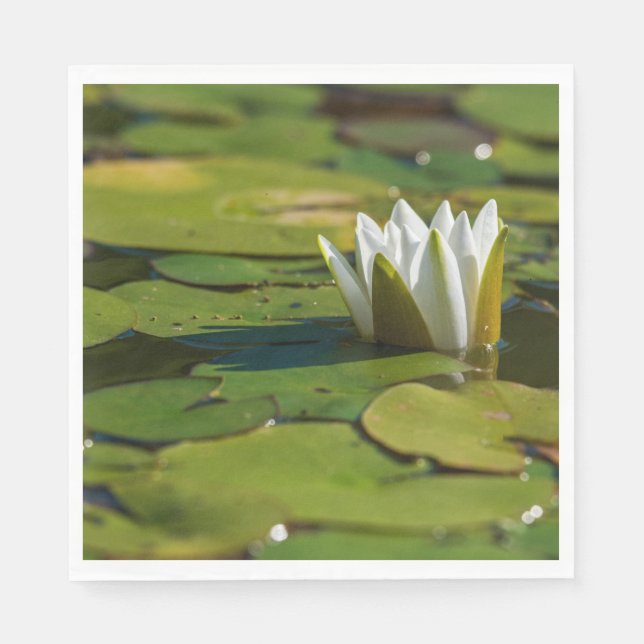 Vatten Lily Blommar Pappersservett (Framsidan)