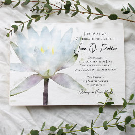 Vatten Lily Flower Firande of Life Memorial Inbjudningar