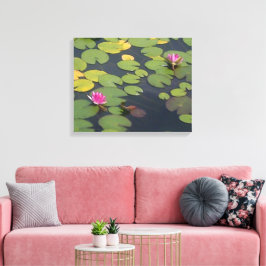 Vatten Lily Flower Painting Canvastryck
