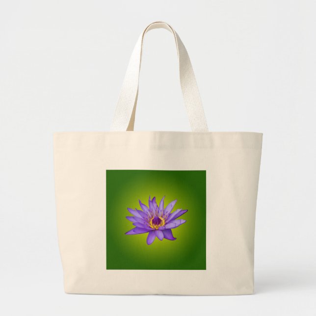Vatten Lily Flower Pond Aquatic Lila Vatten Bloom Jumbo Tygkasse (Framsidan)