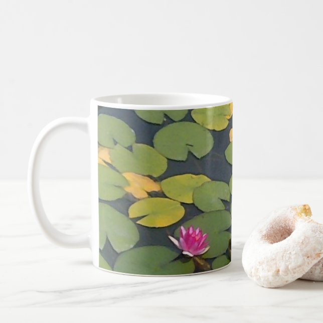 Vatten Lily Flower Pond Monet Kaffemugg (Med munk)