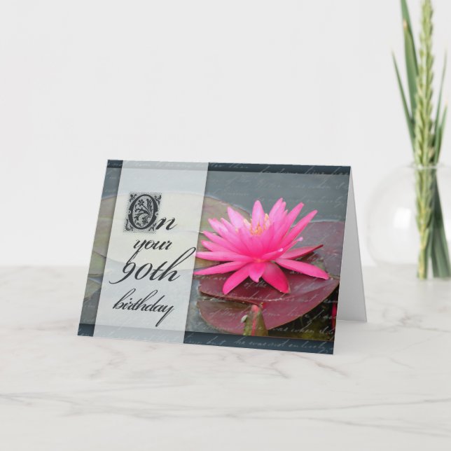 Vatten lily för 90:e födelsedag kort (Framsida)