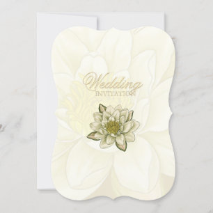 Vatten Lily Guld Cream bröllopsinbjudan Inbjudningar