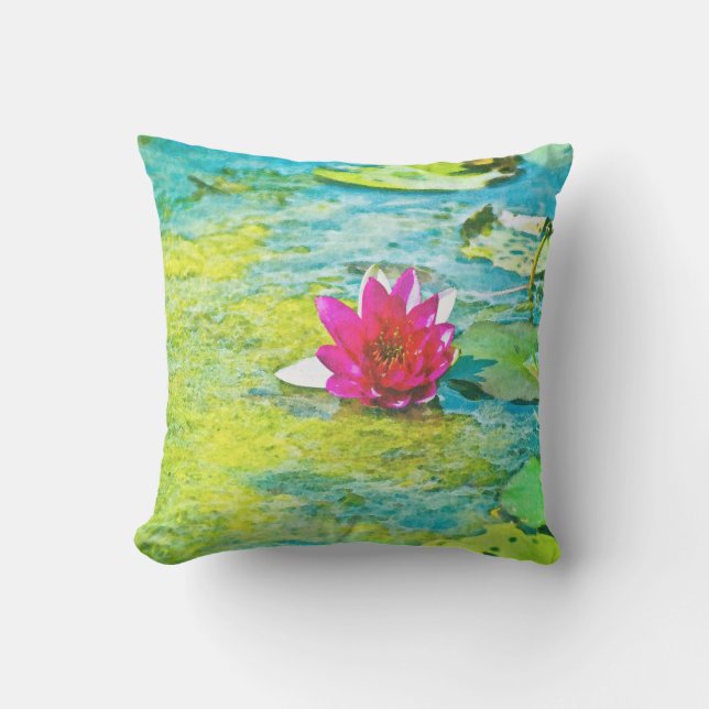 Vatten Lily Lilypad Kudde (Framsida)