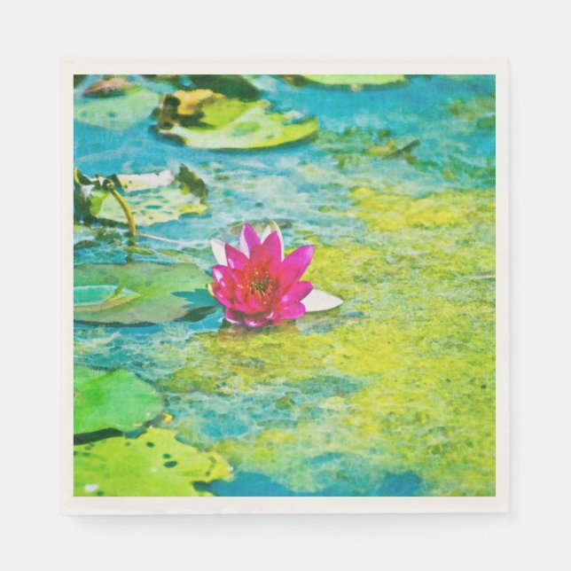 Vatten Lily Lilypad Pappersservett (Framsidan)