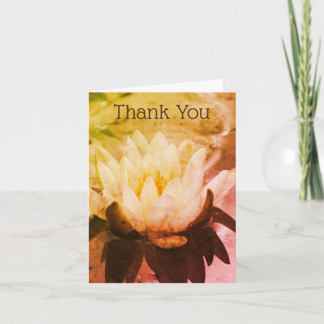 Vatten Lily Lotus Flower Art Tack för ditt kort (Framsida)