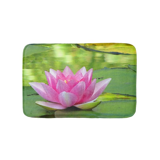 Vatten Lily Lotus Flower Bath Mats Badrumsmatta (Framsidan)