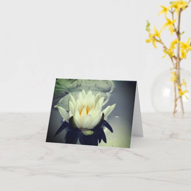 Vatten Lily Lotus Flower Note Card Kort (Gul blomma)