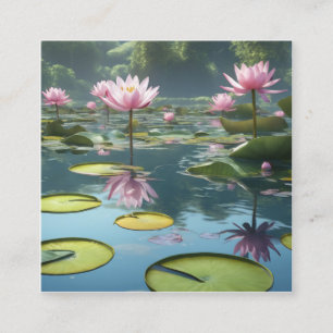 Vatten Lily nymphs är bland de vackraste Fyrkantigt Visitkort