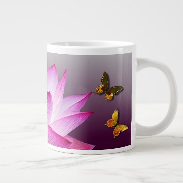 Vatten Lily och Butterflies Jumbo Mugg (Höger)