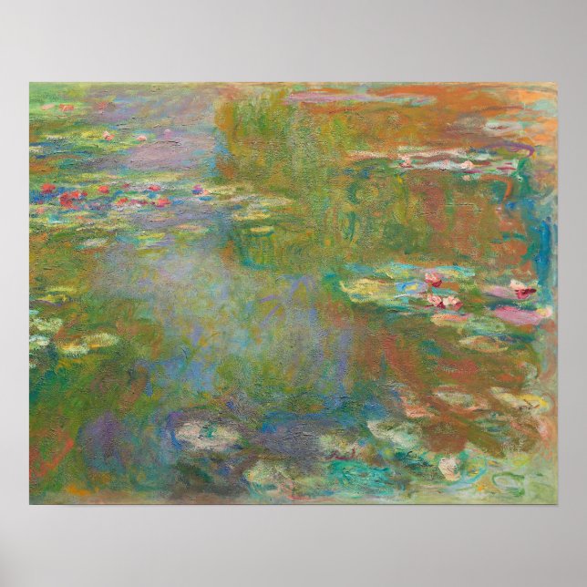 Vatten Lily Pond (1917-1919) av Claude Monet Poster (Framsidan)