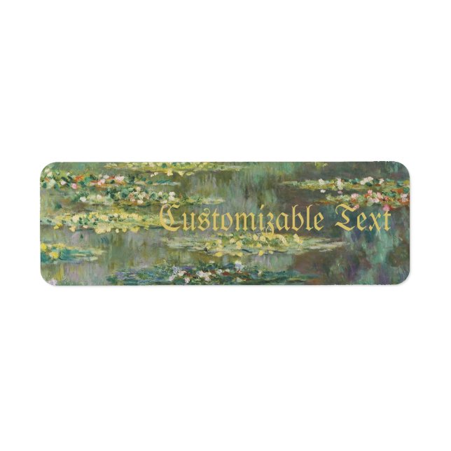 Vatten Lily Pond Claude Monet Returadress Etikett (Framsidan)