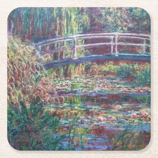 Vatten Lily Pond (Harmonie Ro), Monet Underlägg Papper Kvadrat (Framsidan)