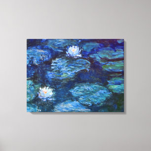 Vatten Lily Pond i Blue av Claude Monet Fine Art Canvastryck